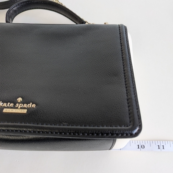 Kate Spade Patterson Drive Medium Maisie Convertible Crossbody Handbag Blk Ivory - Picture 13 of 16
